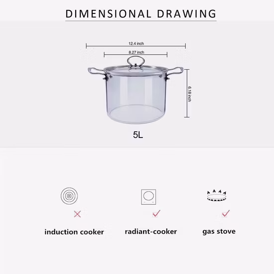 Glastopf mit Deckel, 5L Hitze