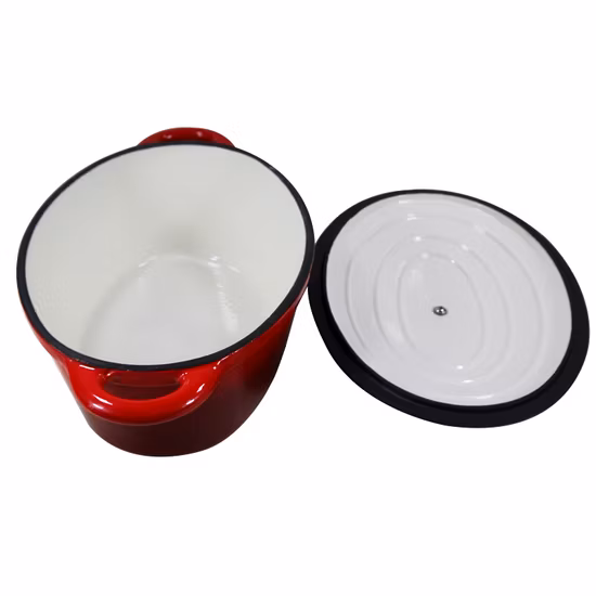 3,8qt 4qt ovaler roter Gusseisen-Auflauftopf, Gusseisen-Dutch-Ofen, French-Ofen-Soßentopf